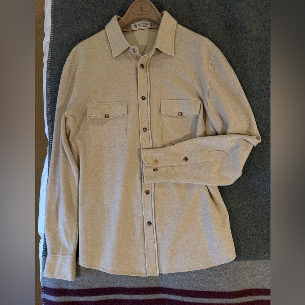 Brunello Cucinelli Tan Cardigan Sweater